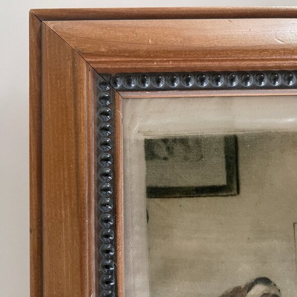 Vintage Framed Print On Silk Inspired By Pompeo Massani Good News - Picture 7 of 12